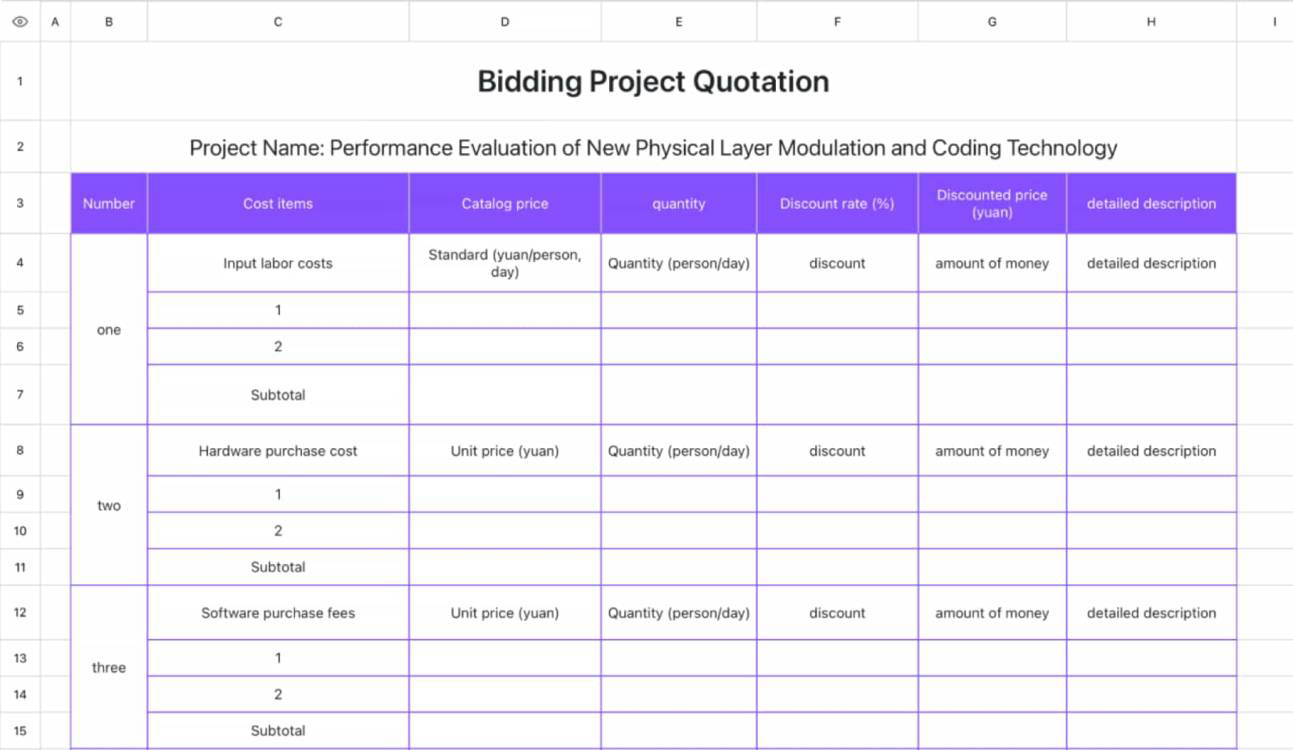 Tender project quotation 1